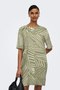 Front image of Debbie short sleeve oversized dress in sage, by brand Jacqueline de yong