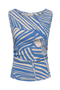 Front image of Debbie sleeveless top in blue, by brand Jacqueline de yong