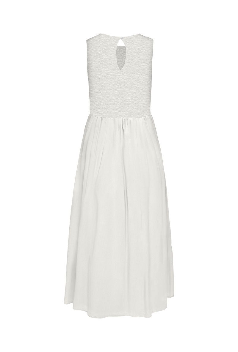 Back image of Diego s/l smock midi dress in white, by brand Jacqueline de yong