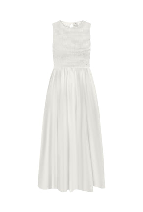 Front image of Diego s/l smock midi dress in white, by brand Jacqueline de yong