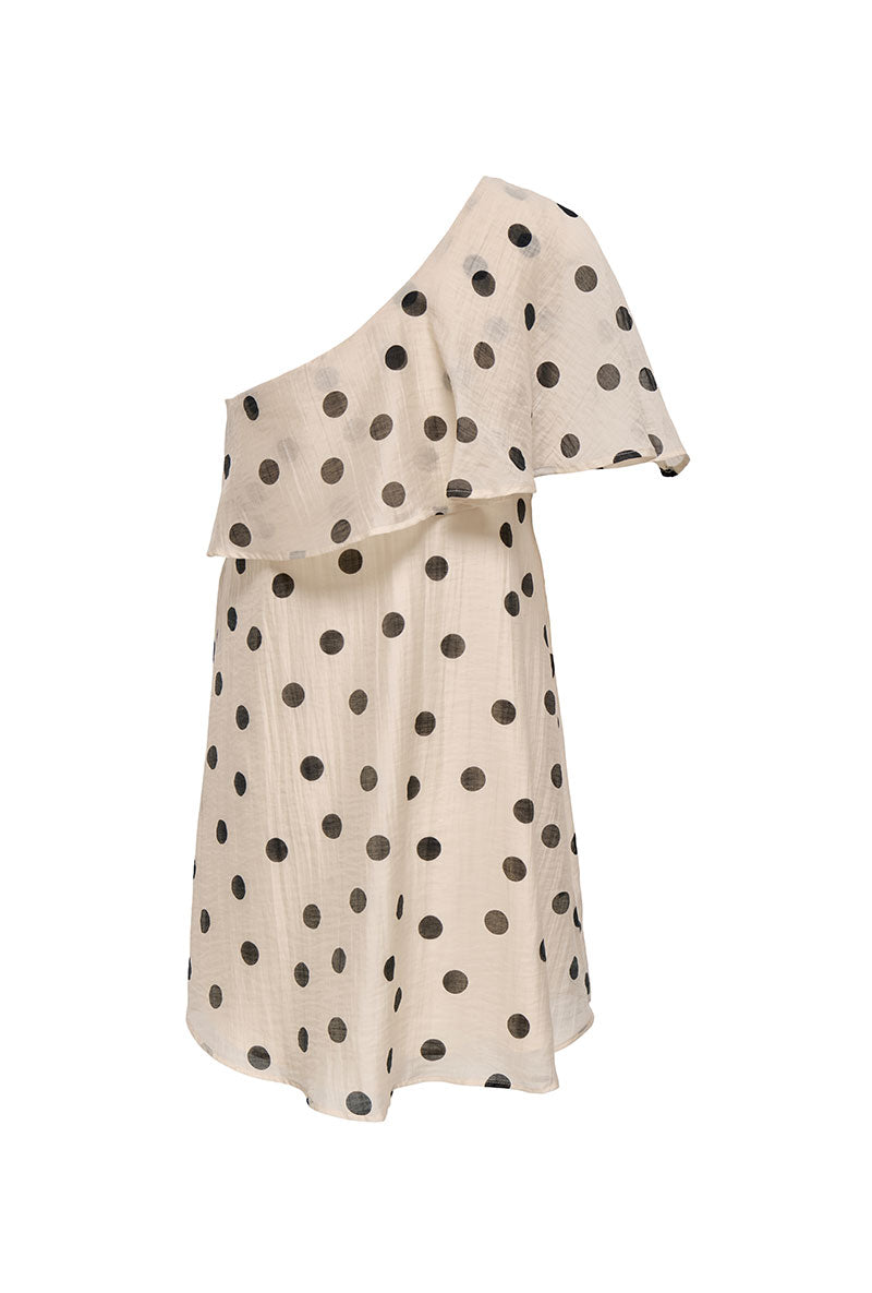 Back image of Fay life one shoulder drss in cream, by brand Jacqueline de yong