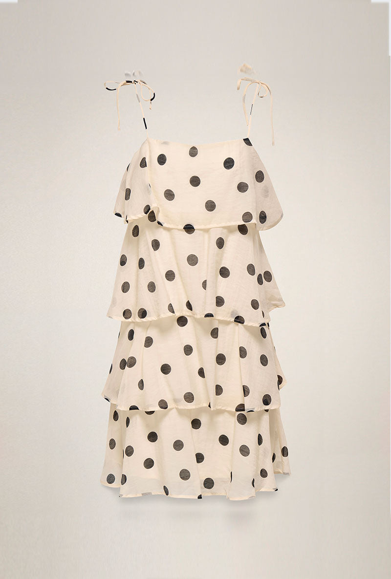 Front image of Fay life s/l dress in cream, by brand Jacqueline de yong