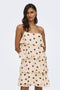 Front image of a model wearing the Fay life s/l dress in cream, by brand Jacqueline de yong