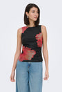 Image of LEA S/L MESH ROUCHING TOP in black, by brand JACQUELINE DE YONG