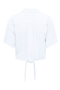 Back image of the Caya linen shortsleeve knot shirt in white, by brand Jacqueline de yong