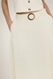 Front image of the Milan linen highwaist belted skirt in oat, by brand Jacqueline de yong