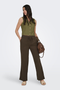 Front image of Jdy milan linen sleeveless waistcoat in olive, by brand Jacqueline de yong