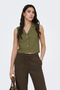 Front image of the Jdy milan linen sleeveless waistcoat in olive, by brand Jacqueline de yong