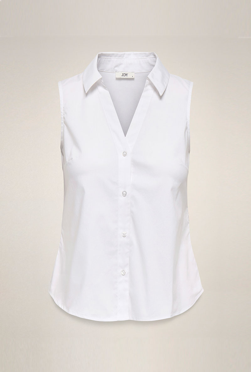 Front image of Mio s/l shirt in white, by brand Jacqueline de yong