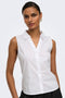 Front image of a model wearing the Mio s/l shirt in white, by brand Jacqueline de yong