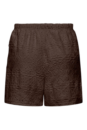 Back image of the Nulle life shorts in brown, by brand Jacqueline de yong