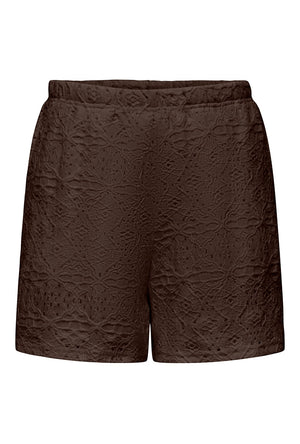 Front image of the Nulle life shorts in brown, by brand Jacqueline de yong