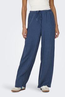 Front image of the Power midwaist wide pants in navy, by brand Jacqueline de yong