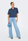 Image of POWER SHORTSLEEVE SHIRT in navy, by brand JACQUELINE DE YONG