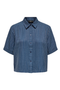 Front image of the Power shortsleeve shirt in navy, by brand Jacqueline de yong