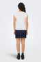 Back image of a model wearing the Salva life s/l crochet top in white, by brand Jacqueline de yong