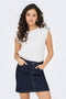Front image of a model wearing Salva life s/l crochet top in white, by brand Jacqueline de yong