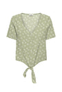 Image of SEZEN LIFE S/S KNOT SHRIT in green, by brand JACQUELINE DE YONG