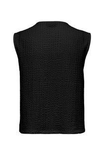 Back image of the Turbo s/l waistcoat in black, by brand Jacqueline de yong