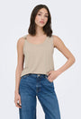 Image of UFFA S/L TOP in beige, by brand JACQUELINE DE YONG