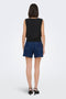 Back image of a model wearing the Violet life s/l knot top in black, by brand Jacqueline de yong
