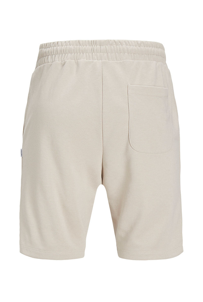 Back image of Gordon bradley sweat shorts in stone, by brand Jack&jones