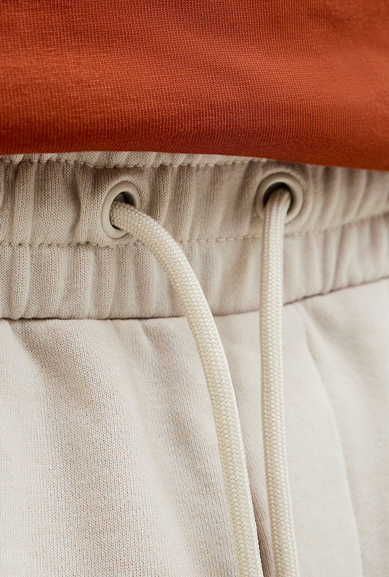 Detail image of Gordon bradley sweat shorts in stone, by brand Jack&jones