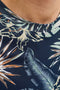 Detail image of the Honolulu aop ss tee in navy, by brand Jack&jones