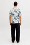 Back image of a model wearing the Honolulu aop ss tee in beige, by brand Jack&jones