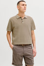 Image of JESS KNIT POLO in stone, by brand JACK&JONES