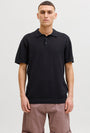 Image of JESS KNIT POLO in black, by brand JACK&JONES