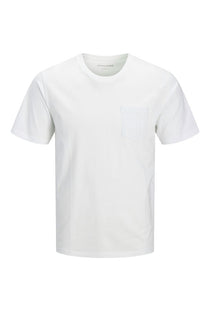 Front image of the Matheo s/s tee in white, by brand Jack&jones