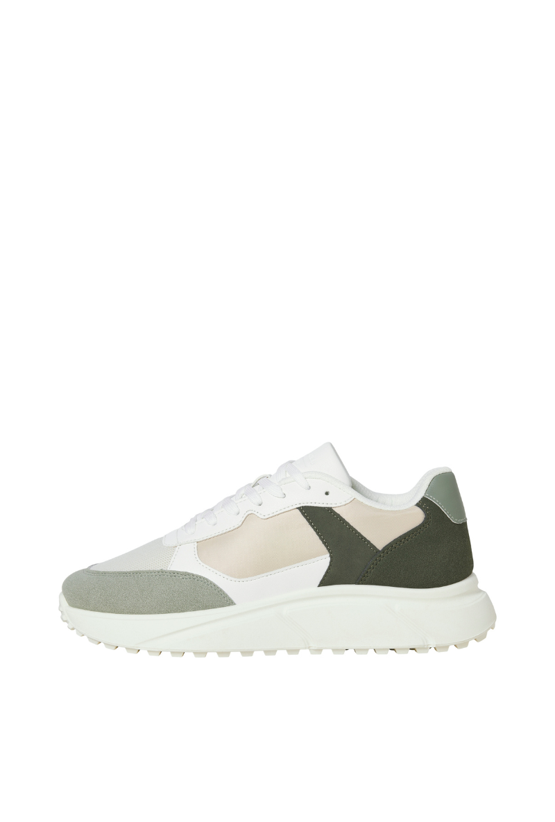 Front image  of Jack and jones aspire pu runner in white, by brand Jack&jones