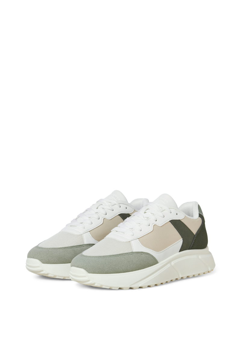 Front image  of Jack and jones aspire pu runner in white, by brand Jack&jones