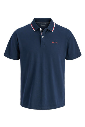 Front image of Blaze s/s polo in navy, by brand Jack&jones