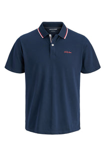 Front image of the Blaze s/s polo in navy, by brand Jack&jones