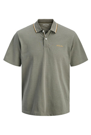 Front image of the Blaze s/s polo in green, by brand Jack&jones