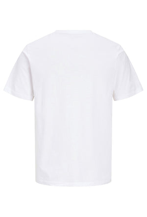 Back image of the Blaze vneck tshirt in white, by brand Jack&jones