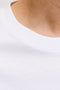 Front image of the Indiana tee ss crew neck in white, by brand Jack&jones