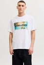Image of INDIANA TEE SS CREW NECK in white, by brand JACK&JONES