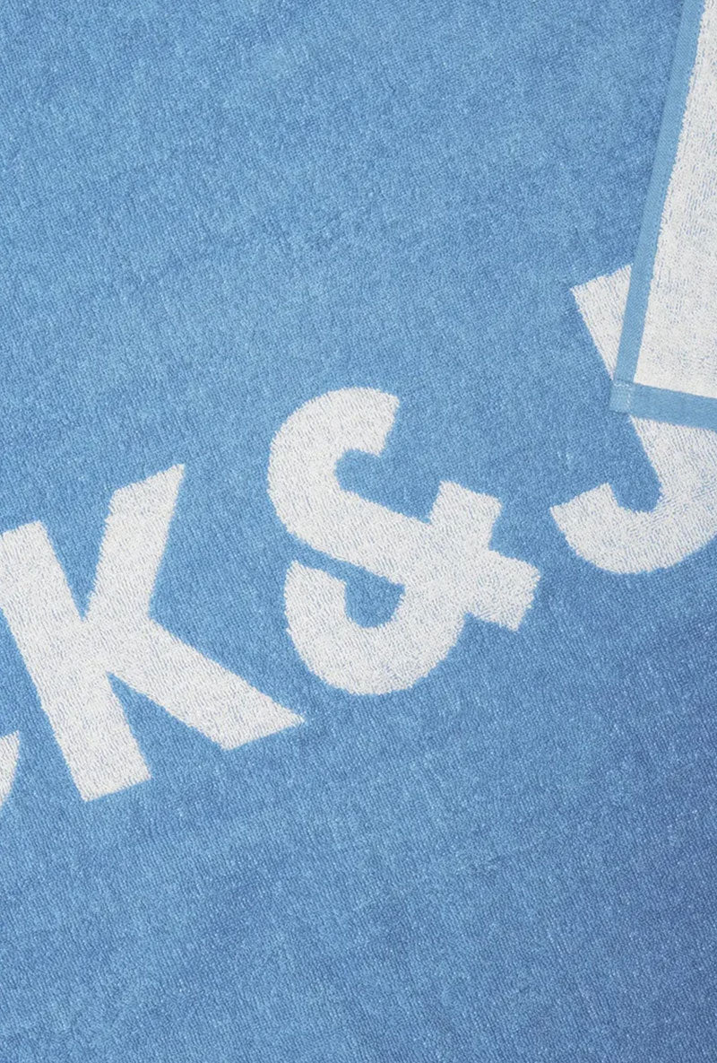 Front detail image of Logo beach towel in blue, by brand Jack&jones