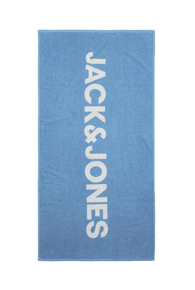Front image of Logo beach towel in blue, by brand Jack&jones