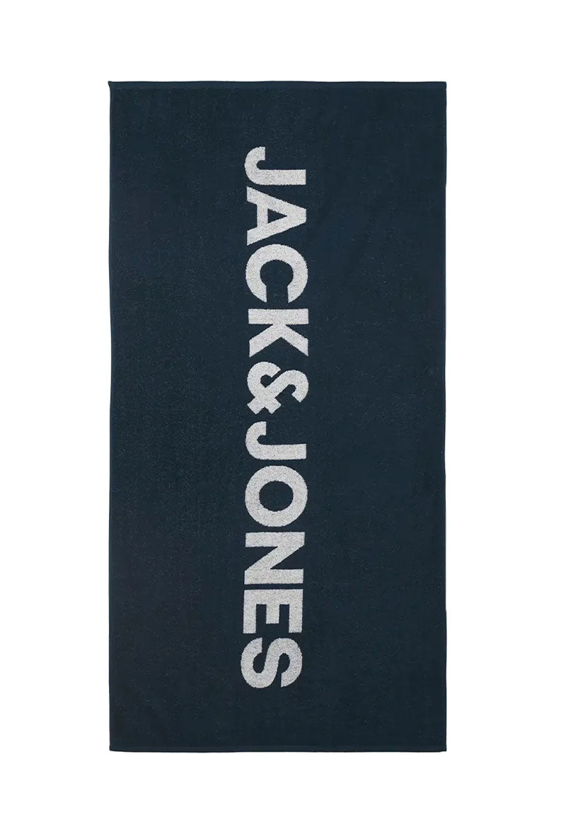 Front image of Logo beach towel in navy, by brand Jack&jones