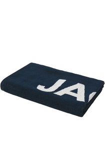Front image of the Logo beach towel in navy, by brand Jack&jones