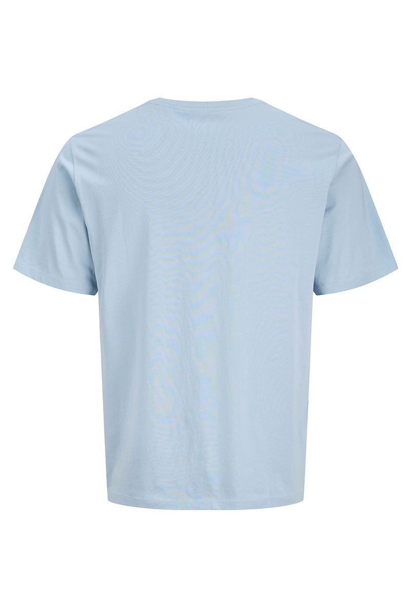 Back image of Blu alex ss tee in light blue, by brand Jack&jones