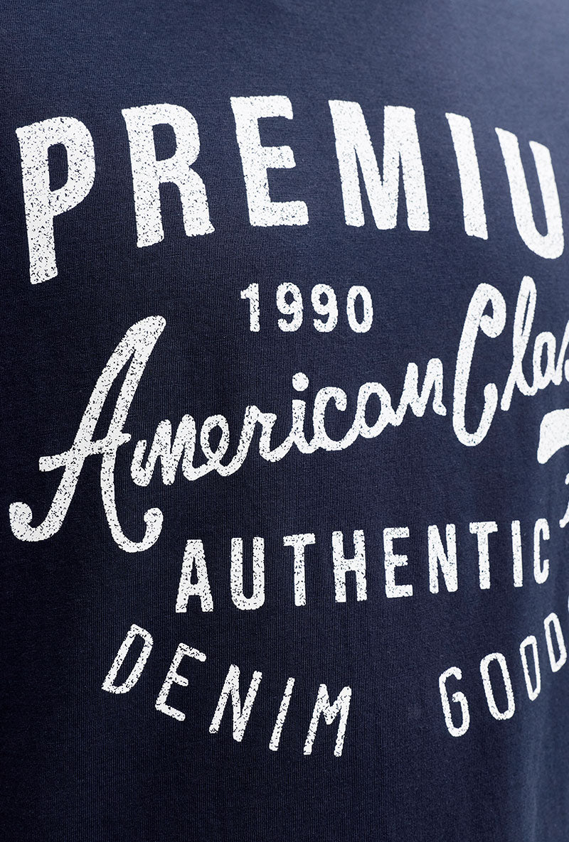 Print detail image of Blu alex ss tee in navy, by brand Jack&jones
