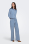 Front image of a model wearing Jdy nico structure hw wide jeans in blue, by brand Jacqueline de yong