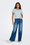 Front image of a model wearing Jdy sissy s/s vneck top in light blue, by brand Jacqueline de yong