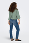 Back image of a model wearing the Jdy theis life 3/4 crop shirt in sage, by brand Jacqueline de yong