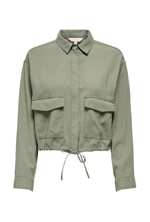 Front image of the Laris life jacket in olive, by brand Only